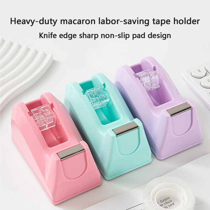 LASUND Basics Desktop Tape Dispenser, Office Desk Tape Dispenser, Heavy Duty Desk Accessories Office Tape Dispensers, Weighted Non-Skid Base,Ideal for Home, Office, School, or Business (Purple) - Image 5